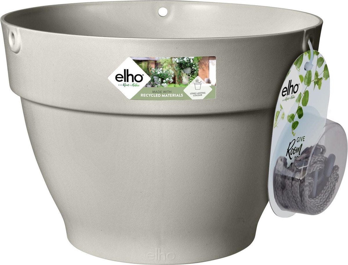 Elho vibia campana bol suspendu 26 - pot de fleur d'extérieur - ø 26,0 x h 18,4 cm - blanc soie
