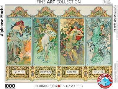 Eurographics - les quatre saisons [les quatre saisons] - alphonse maria mucha - 1000 pièces 68×48cm (l×h) - puzzle d'art