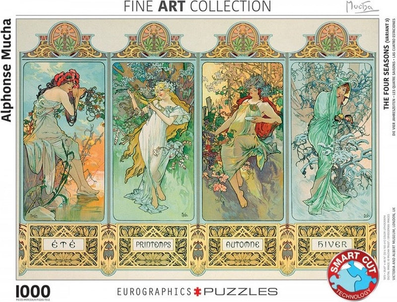 Eurographics - les quatre saisons [les quatre saisons] - alphonse maria mucha - 1000 pièces 68×48cm (l×h) - puzzle d'art