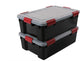 Boîte de conservation hermétique Iris - 30l - plastique - noir transparent rouge - lot de 2