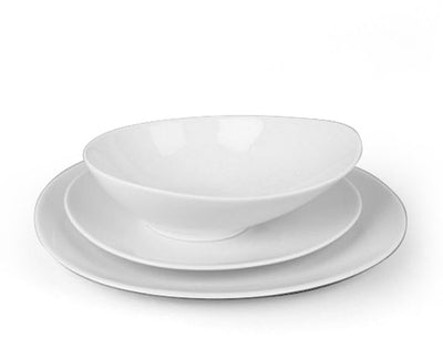 Médard de noblat - sven blanc - service de vaisselle 18 pièces - 6 personnes - porcelaine