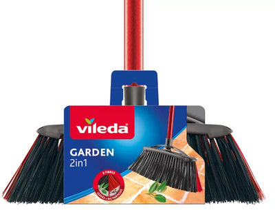Vileda brosse balai extérieur 2en1 jardin + bâton
