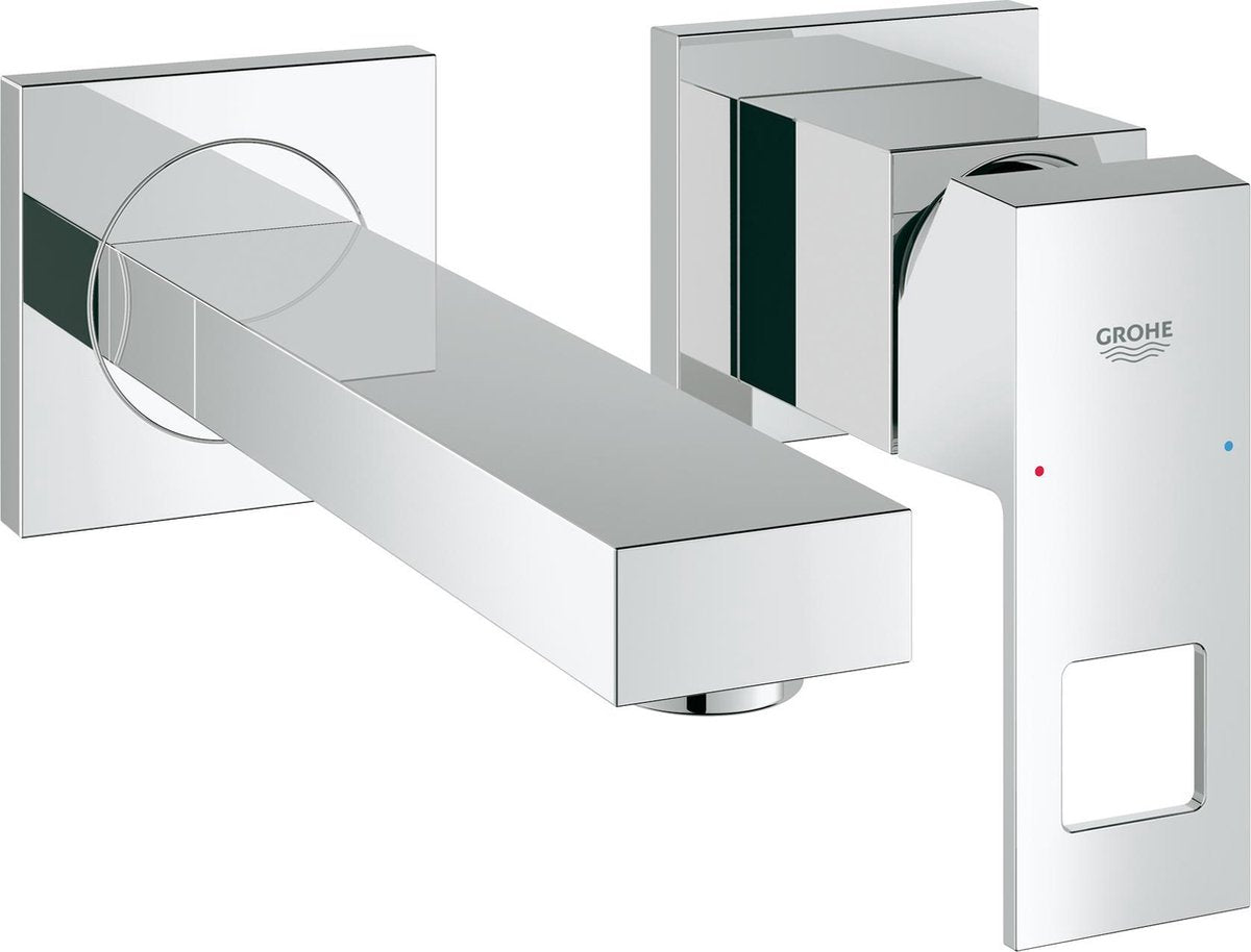 Robinet pour lavabo à encastrer mural Grohe eurocube - bec court - partie à encastrer exclusive - chrome
