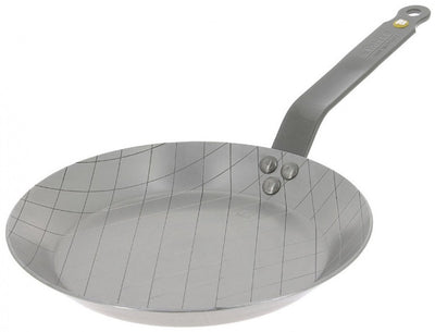 Debuyer de Buyer Mineral B Poêle à Steak 24 cm – Poêle à Griller en tôle d'acier – Effet Antiadhésif Naturel – Convient pour l'induction – sans PFA