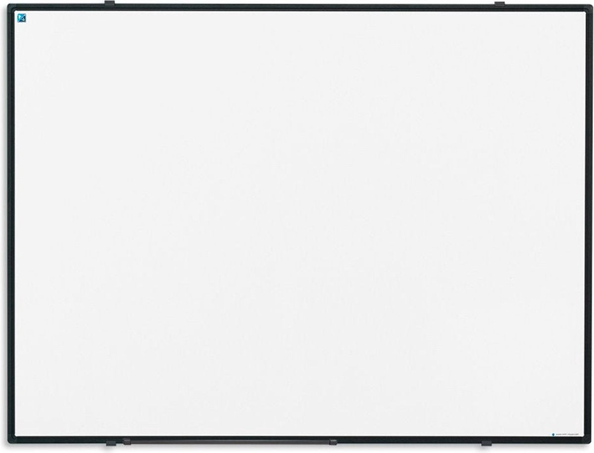 Tableau blanc visuel Smit 60x90 cm acier émaillé softline - cadre aluminium noir 8mm