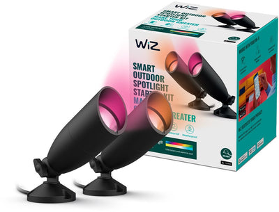 Lampe d'extérieur Wiz - kit de démarrage pour spot au sol - lumière colorée et blanche - éclairage LED intelligent - 12v - noir