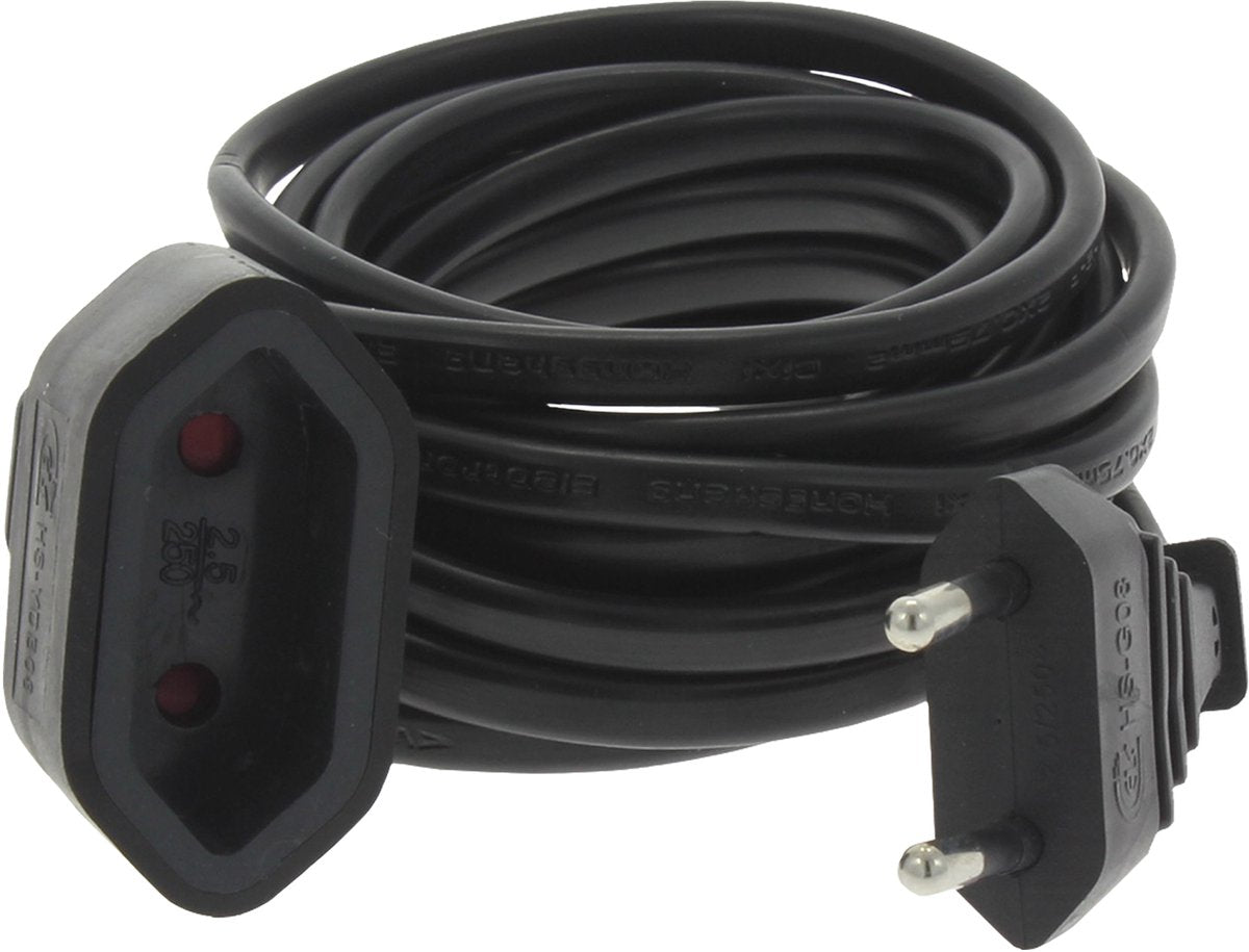 Câble d'extension Q-link - euro - h03vvh2-f - 2 x 0,75 mmâ² - 3 m - noir