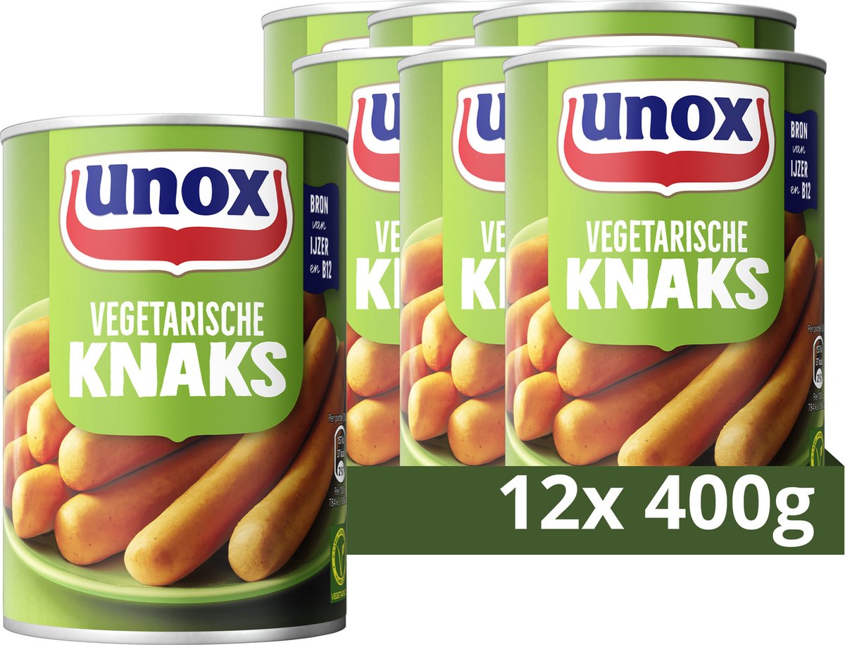 Unox - saucisse - knaks végétariens - 12 x 400 g - pack économique
