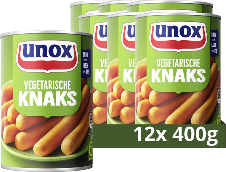 Unox - saucisse - knaks végétariens - 12 x 400 g - pack économique
