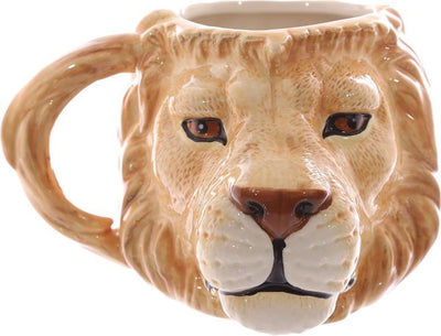 Tasse en céramique formée de lion