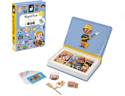Janod - magnétibook - métiers - coffret de jeu livre magnétique