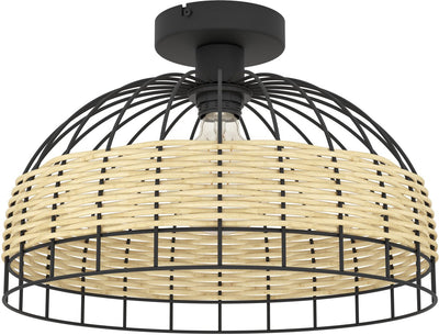 Plafonnier Eglo Anwick - e27 - ø 38 cm - rotin noir