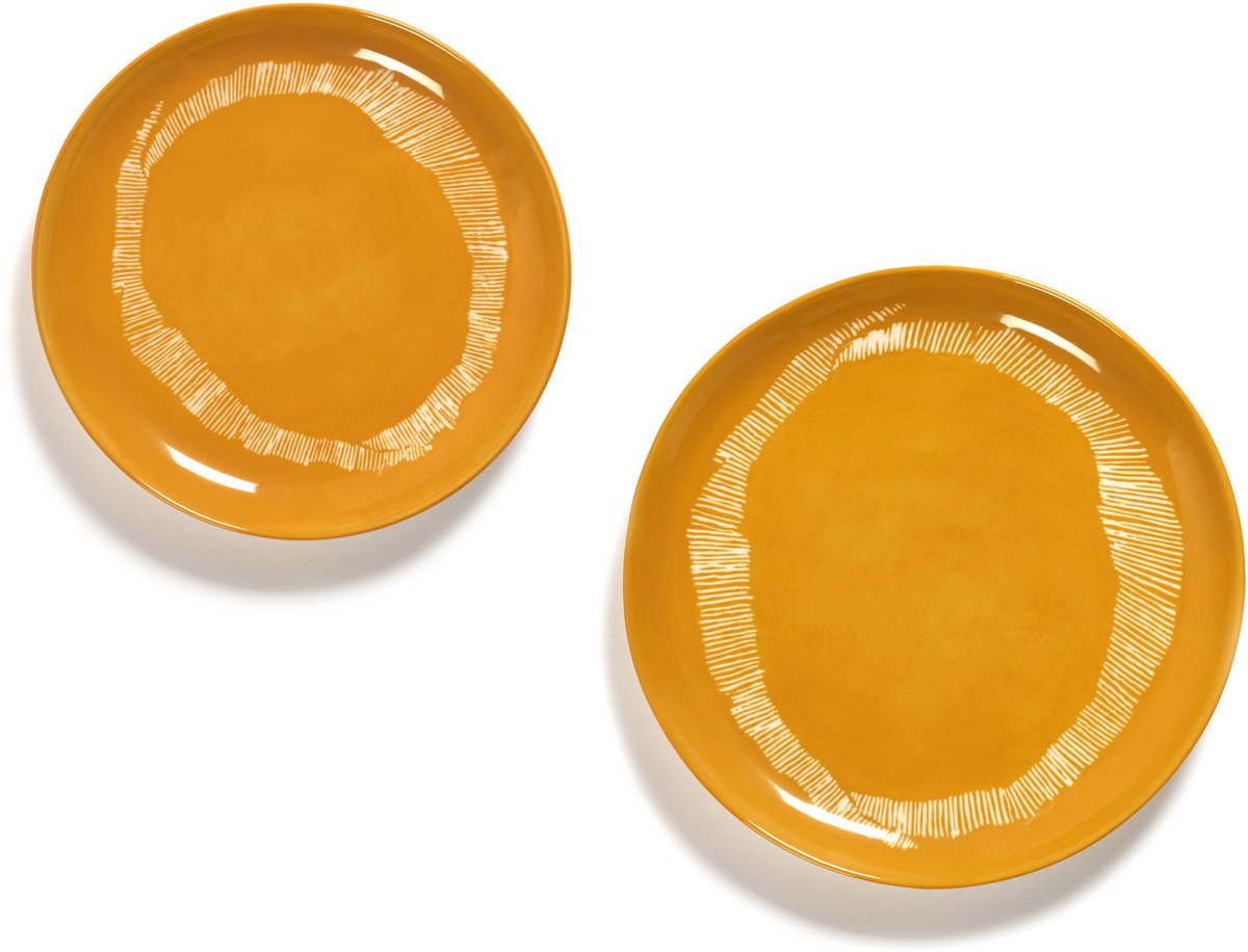 Serax - fête ottolenghi - assiette s - jaune blanc - 19 ø - 2 pièces
