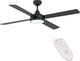 Plafonnier Eglo Trinidad avec ventilateur - 122cm - durée de vie longue - noir - dimmable - lumière blanche réglable