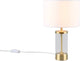 Rl vis ta lumière réalité grazia - lampe de table - laiton mat - excl. 1x e14 25w - interrupteur à cordon - abat-jour blanc