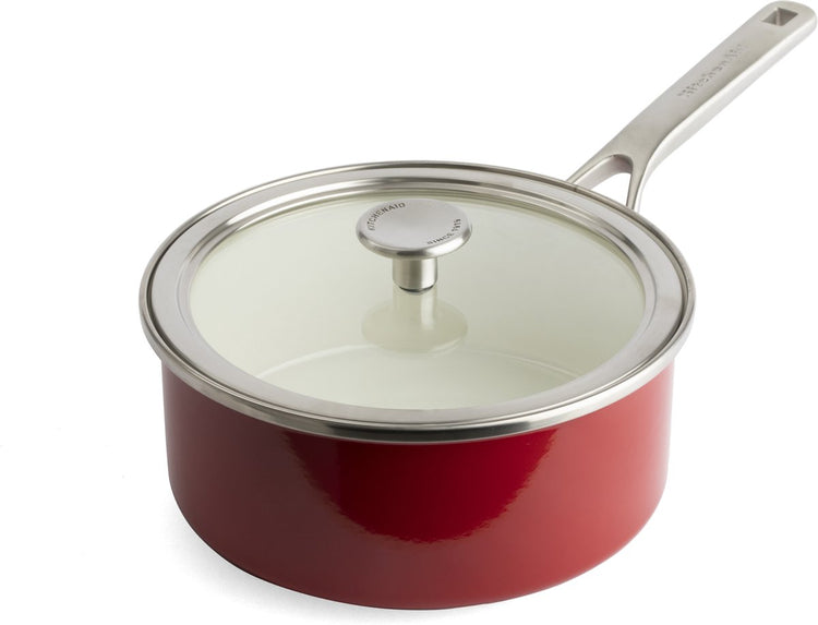 Kitchenaid casserole acier émaillée 20cm 2,4l - rouge impérial - induction - sans pfas