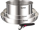 Tefal Ingenio Emotion L896S453 – set de poêles 4 pièces – acier inoxydable 2 poêles 1 casserole – poignée amovible – empilable – compatible induction – passe au four – batterie de cuisine compacte