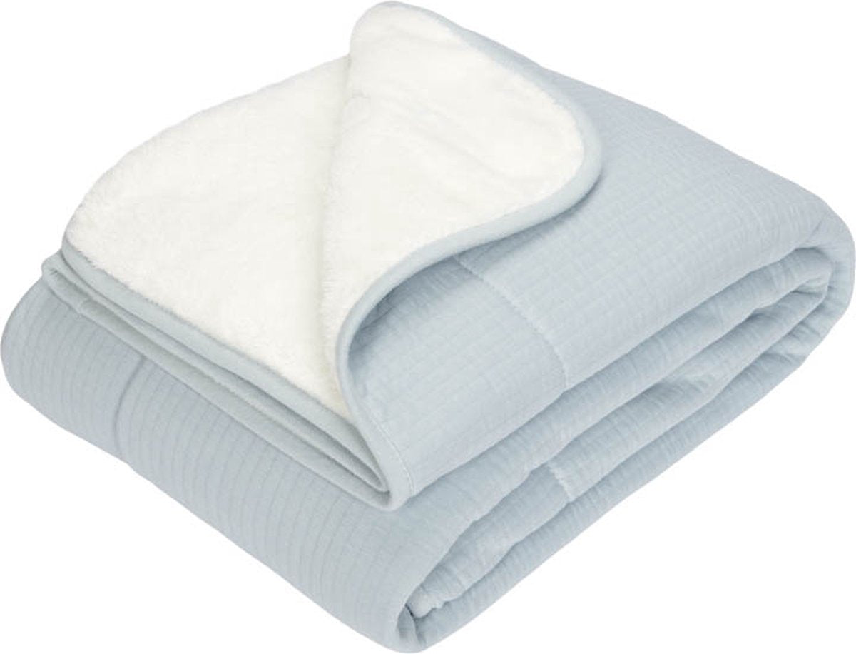 Couverture pour berceau Little Dutch bleu pur et doux