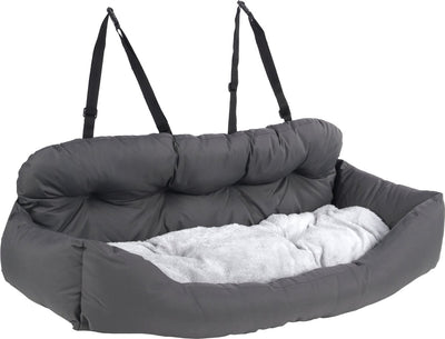 Siège auto Flamingo pour chien – siège auto orlando gris – 100x57x20cm – sûr et confortable – pour banquette arrière