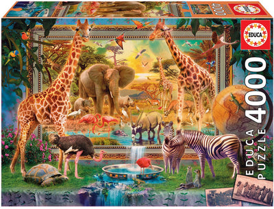 Educa - puzzle jungle - 4000 pièces - règne animal coloré.