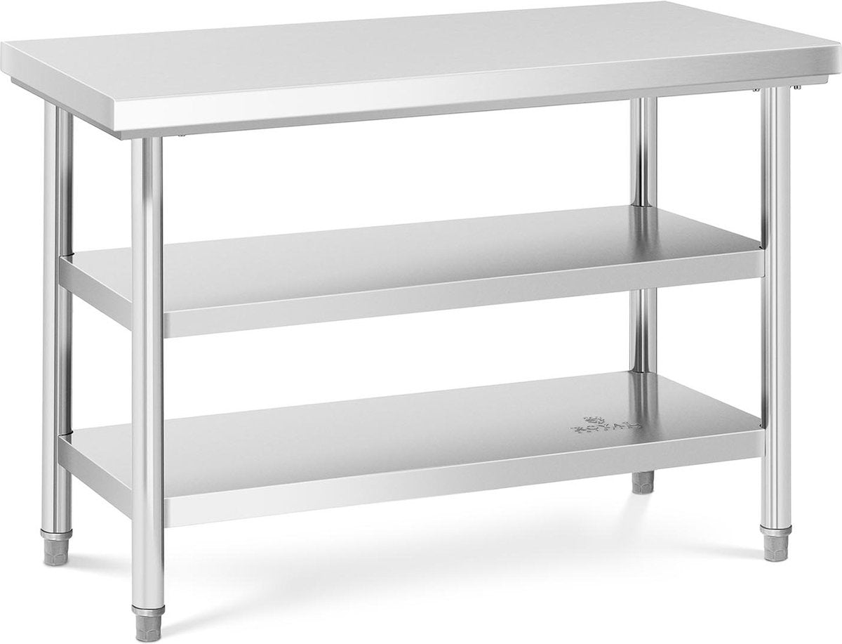 Table de travail en acier inoxydable Royal Catering - eco - 120 x 60 cm - 500 kg - étagère intermédiaire -