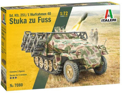 Italeri maquette véhicule militaire - 7080 sd.kfz.251 1 wurfrahmenstuka zu fuss plastique - 1:72 - modélisme