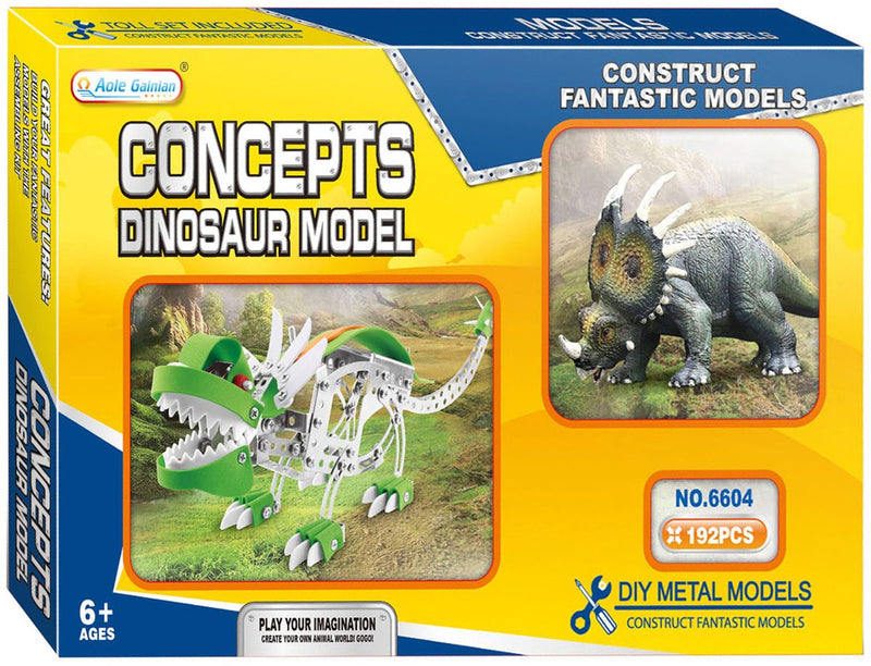 Jeu de construction en métal dinosaure tricératops