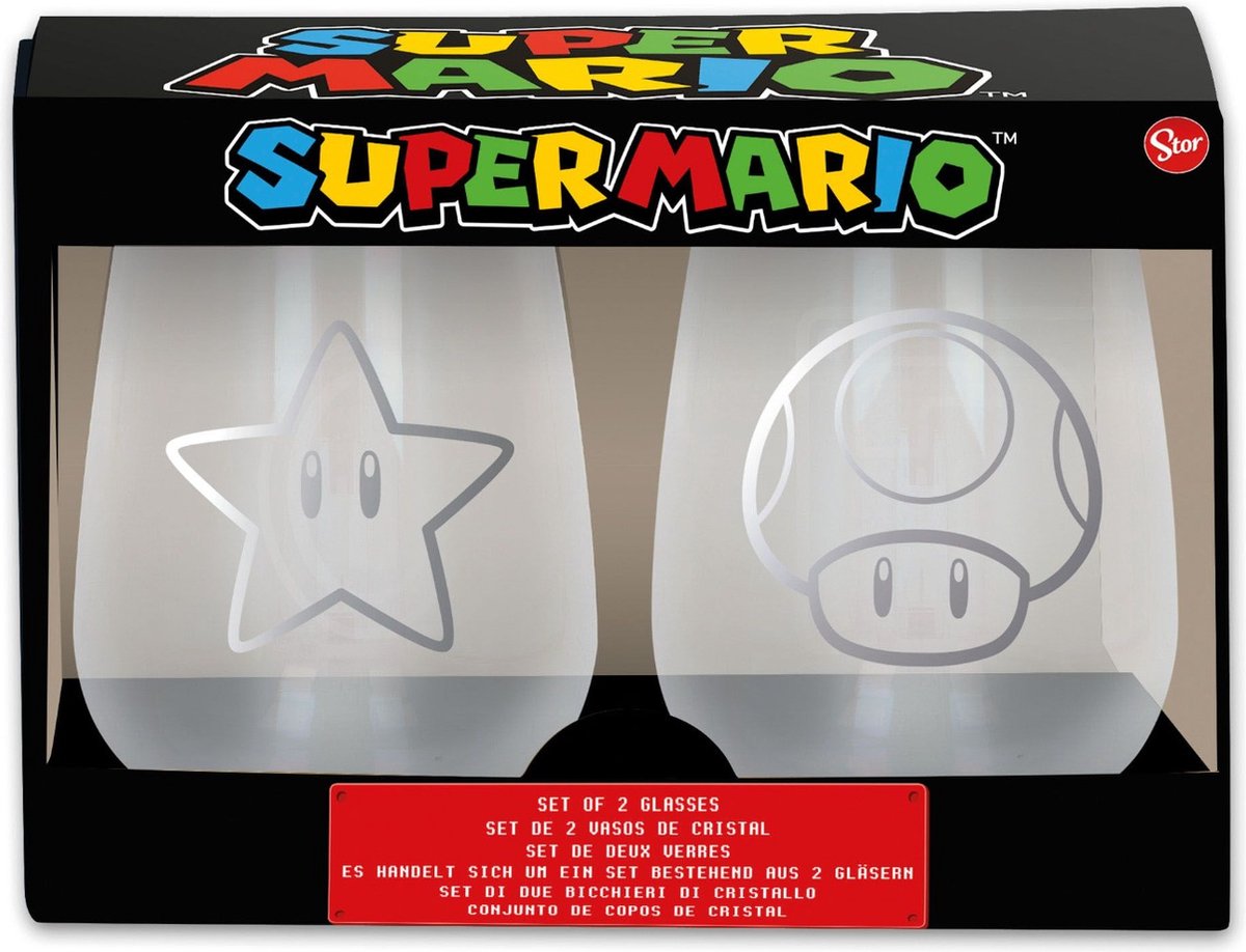 Storline Nintendo - Lot de 2 verres en cristal Super Mario