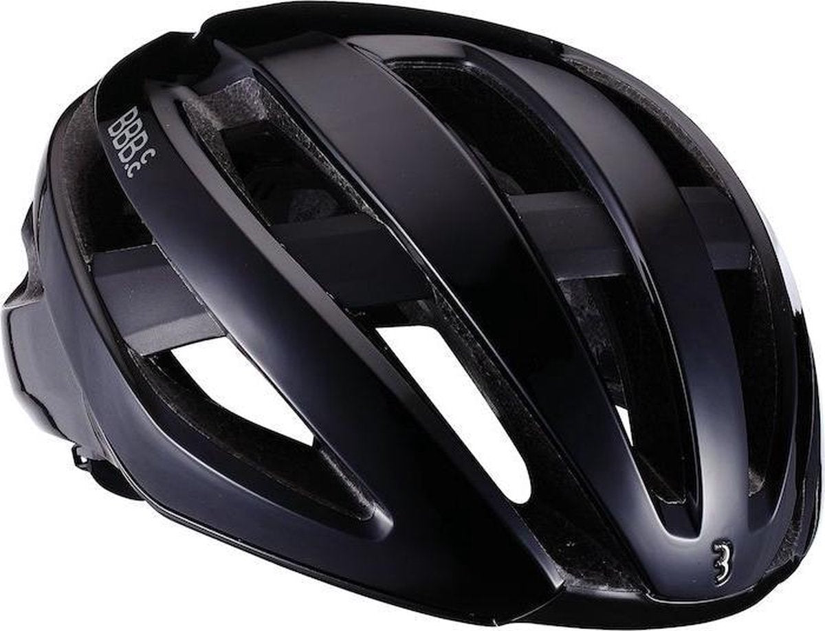 Bbb cycling casque de vélo de route - casque de vélo aérodynamique maestro - ventilation optimale - léger - rembourrage lavable - casque de vélo adultes - noir brillant - l - bhe-09