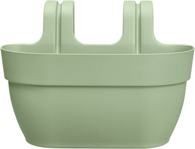 Elho vibia campana easy hanger m 36 - boîte de balcon avec crochets de suspension - 100% plastique recyclé - ø 36,0 x h 26,5 cm - vert pistache