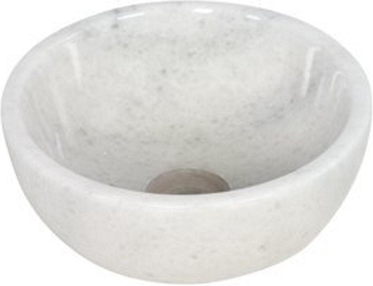 Mini vasque ronde Plieger - 26x26x12cm - marbre blanc