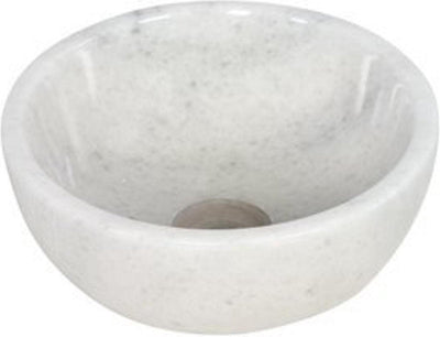 Mini vasque ronde Plieger - 26x26x12cm - marbre blanc