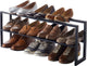 Yamazaki étagère à chaussures extensible - 2 niveaux - line - noir