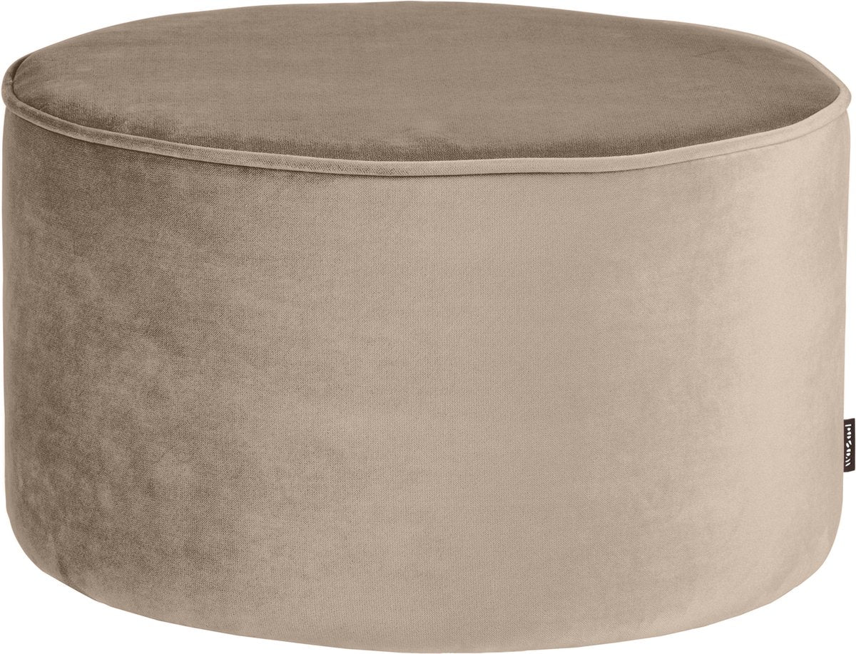 Woood pouf bas sara - velours - kaki - 60x36x60