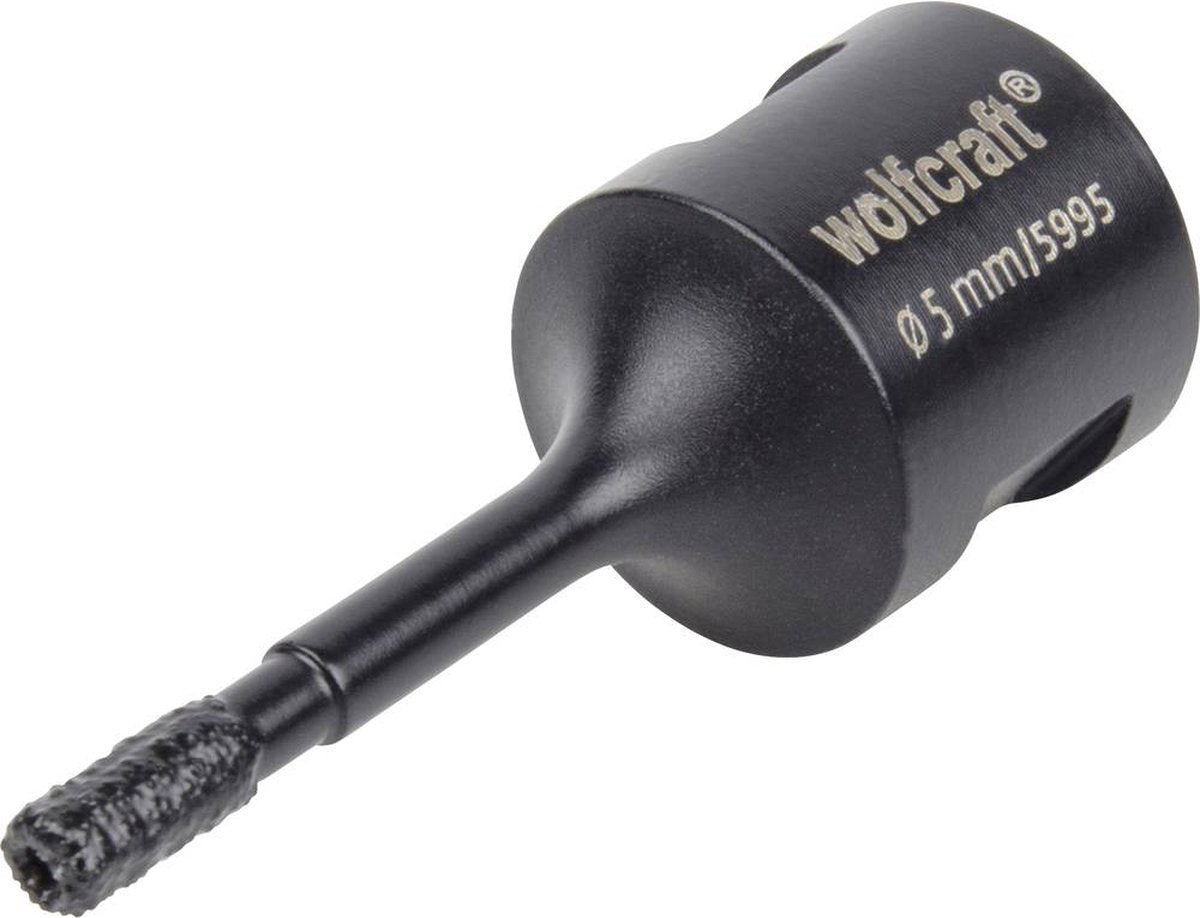 Wolfcraft - scie cloche diamantée - perceuse diamantée - 5 mm - perceuse à carrelage - pour meuleuse d'angle - 5995000