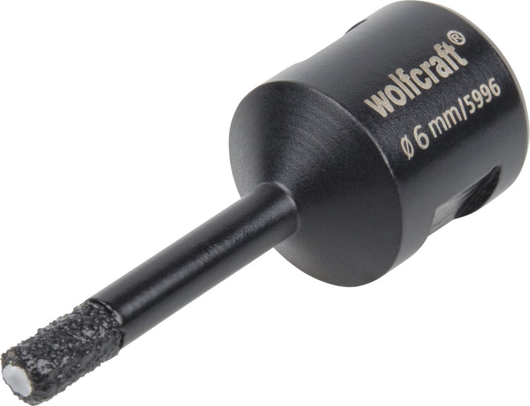 Wolfcraft - scie cloche diamantée - perceuse diamantée - 6 mm - perceuse à carrelage - pour meuleuse d'angle - 5996000