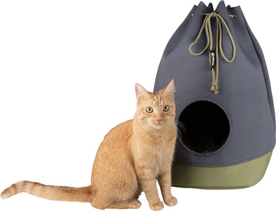 District 70 casa - maison pour chat pliable en coton avec coussin - vert mousse - 45 x 45 x 60 cm