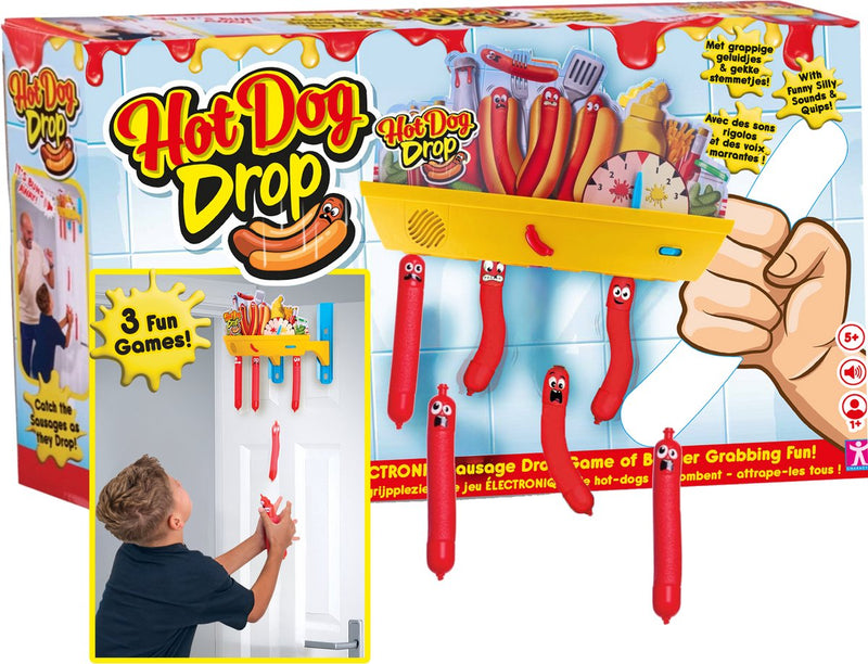 Jeu de chute de hot-dog Gear2play - attrapez les saucisses qui tombent - jeu d'action familial amusant