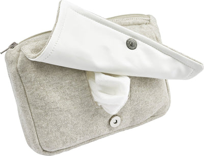 Pochette à lingettes basique en tricot pour bébé Meyco - mélange sable