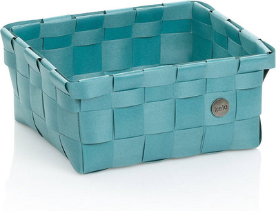 Kela salle de bain - panier néo 19x23x10 cm - plastique recyclé - bleu