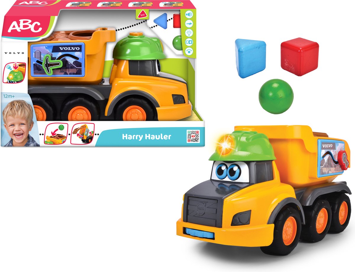 Dickie simba - abc - harry hauler - véhicule de tri de formes - blocs - camion - volvo - hochet