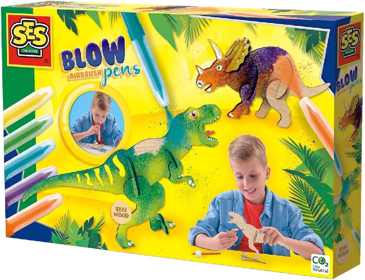 SES Blow Airbrush Vessie Pennen Dinosaures