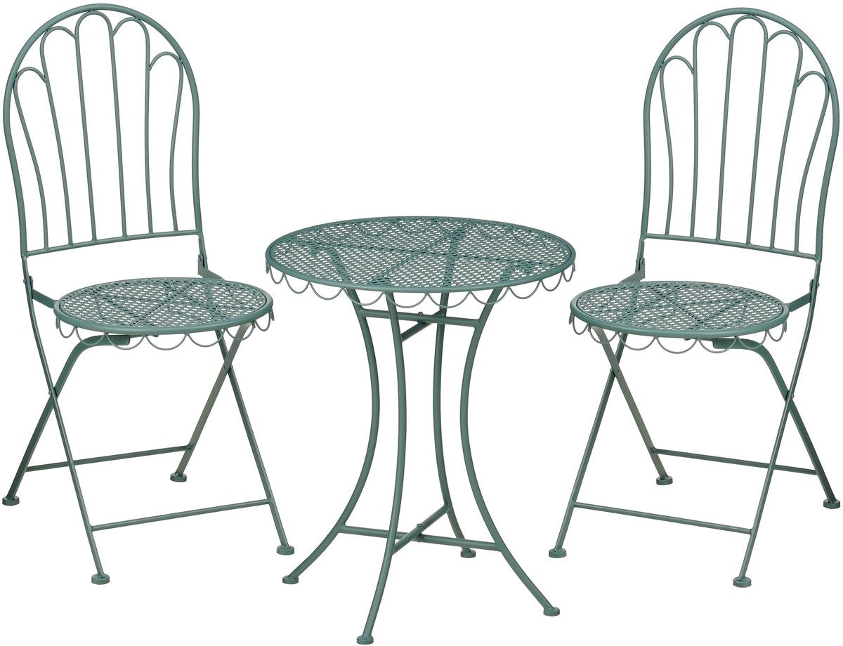 Mica decorations ensemble bistro marseille - lot de 3 - fer - vert