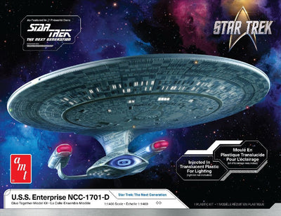 Kit de maquette spatiale Amt - 1429 u.s.s. entreprise ncc-1701-d - star trek - plastique moulé transparent - 1:1400 - modélisme