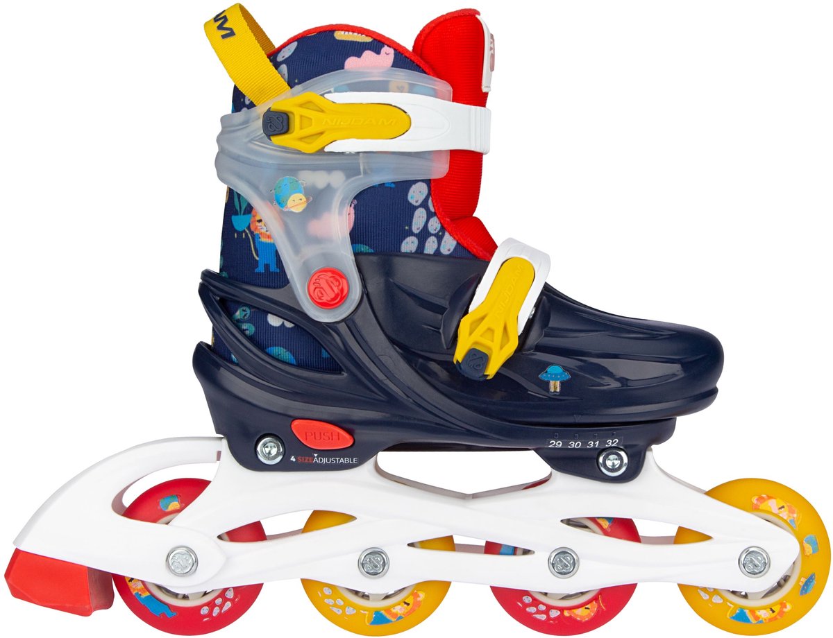 Nijdam rollers en ligne - space x - réglables - bleu - taille 29-32