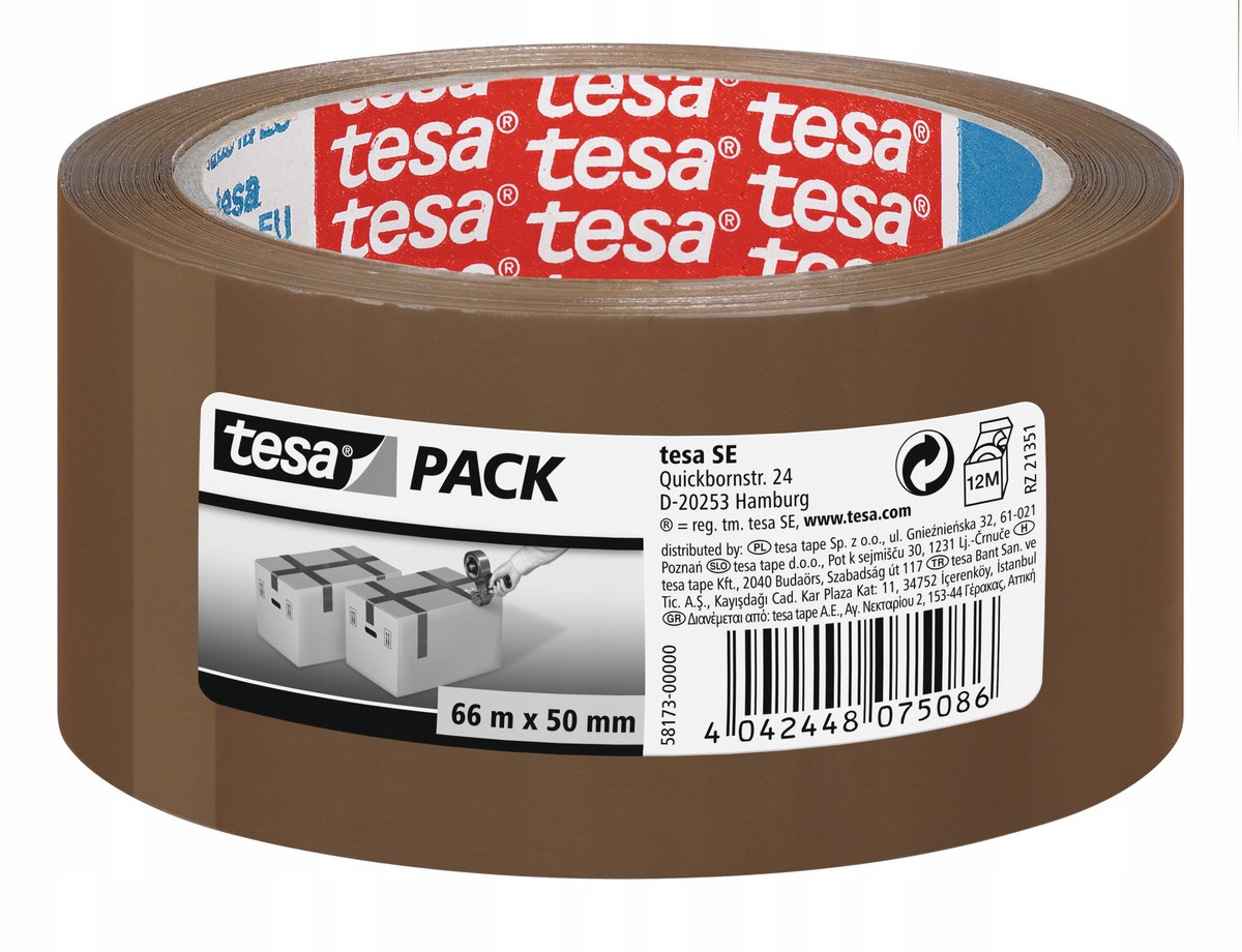 Ruban d'étanchéité standard Tesa 66 m x 50 mm marron - sans solvant