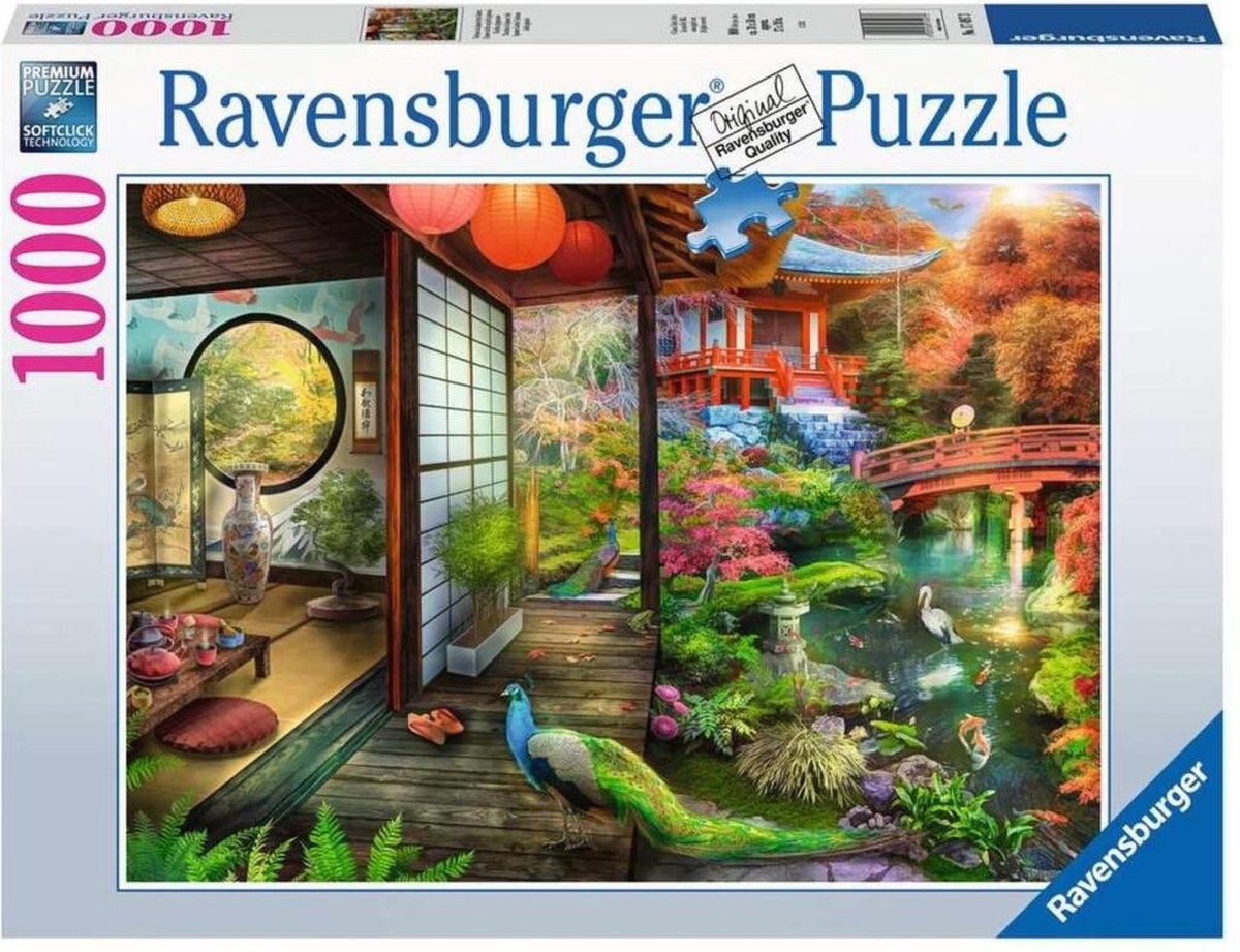 Ravensburger Jigsaw Puzz TheeHuis dans Japanese Garden, 1000st.