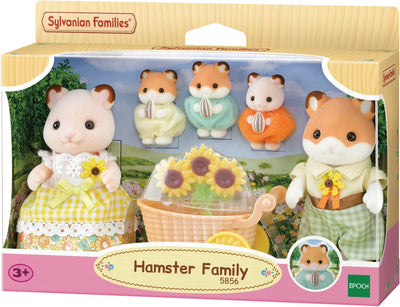 Sylvanian family 5856 hamster familial - 5 figurines de jeu douces et veloutées