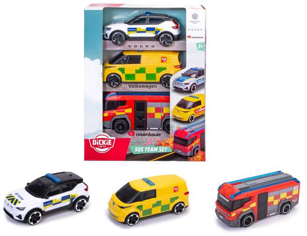 Dickie simba toys - ensemble de l'équipe sos belge 3pcs - 203712028014