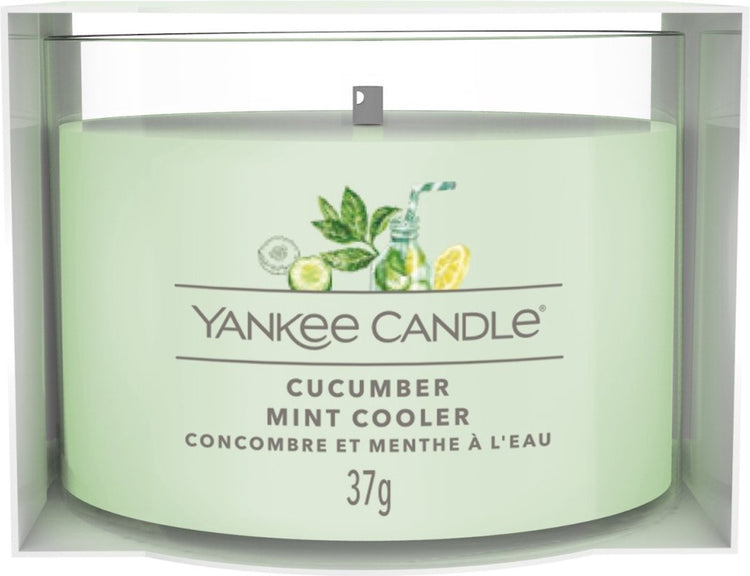 Bougie votive remplie de bougie Yankee - refroidisseur de menthe concombre - 10 heures de combustion - 1 pièce
